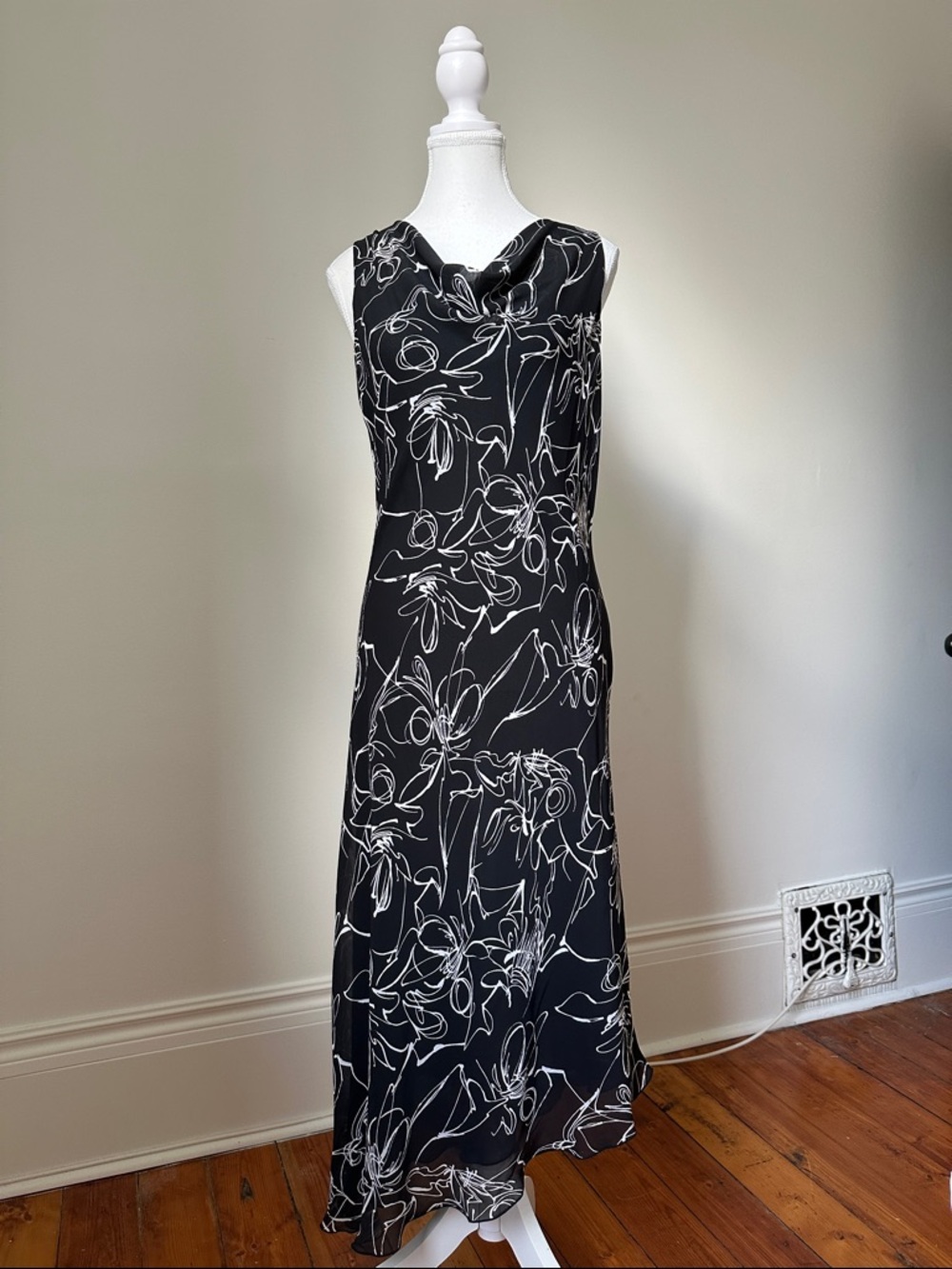 BIANCA NYGARD Y2K‎ Whimsy Cowl Neck Asymmetrical Sleeveless Maxi Dress Size 10